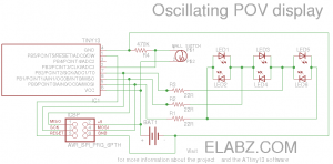 Oscillating POV display circuit diagram